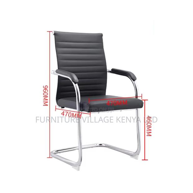 Visitor Office Chair, PU Leather Executive With Armrests - thumbnail 4