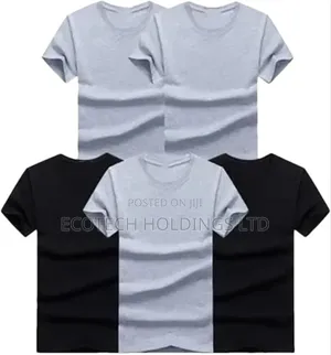 Large Size Plain Round Neck T Shirt Fe3wq