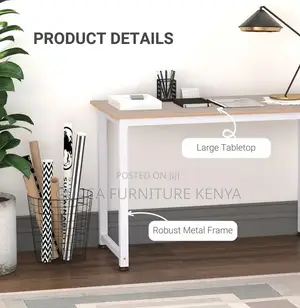 Clerical Desking:Home Office Study Desk With Metal Frame