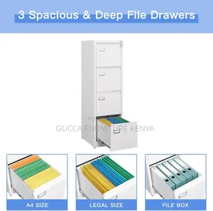 Cabinets: Metal Locking File Storage Cabinet With Drawers