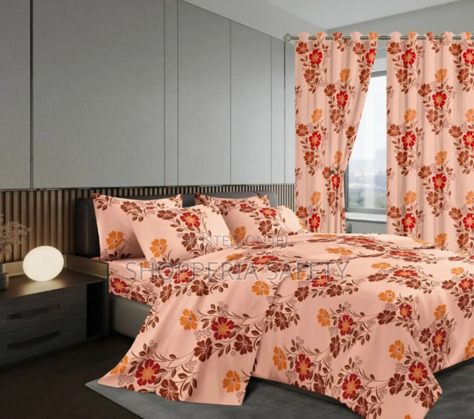 *7 Piece Cotton/Woolen Duvet With Matching Curtain Set