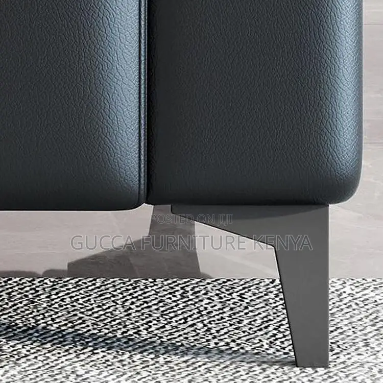 Sofas:5-Seater Contemporary Design Black Leather Sofa