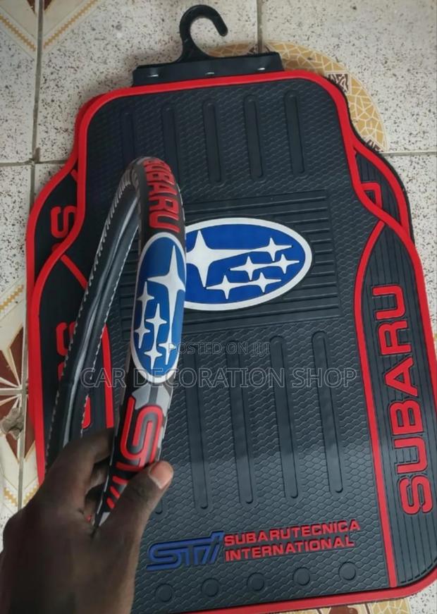 Matcy Subaru Branded Mats With Steering Wheel Cover