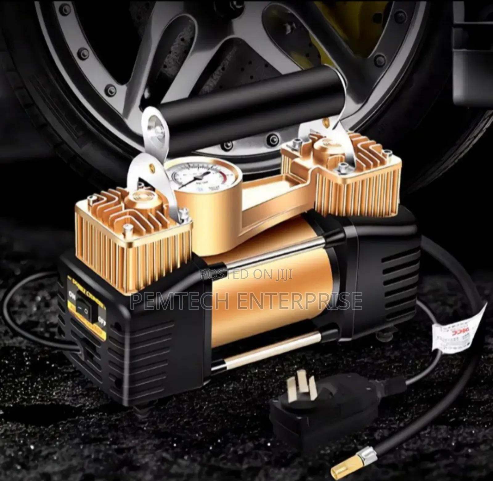 Dual Cylinder Electric Portable Air Compressor Tire Inflator