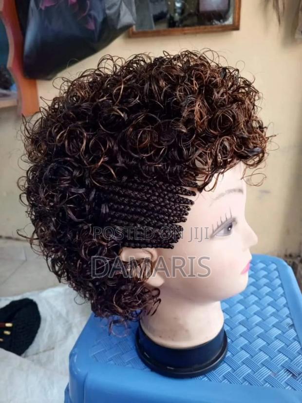 Curly Semi Human Hair Wig - main view