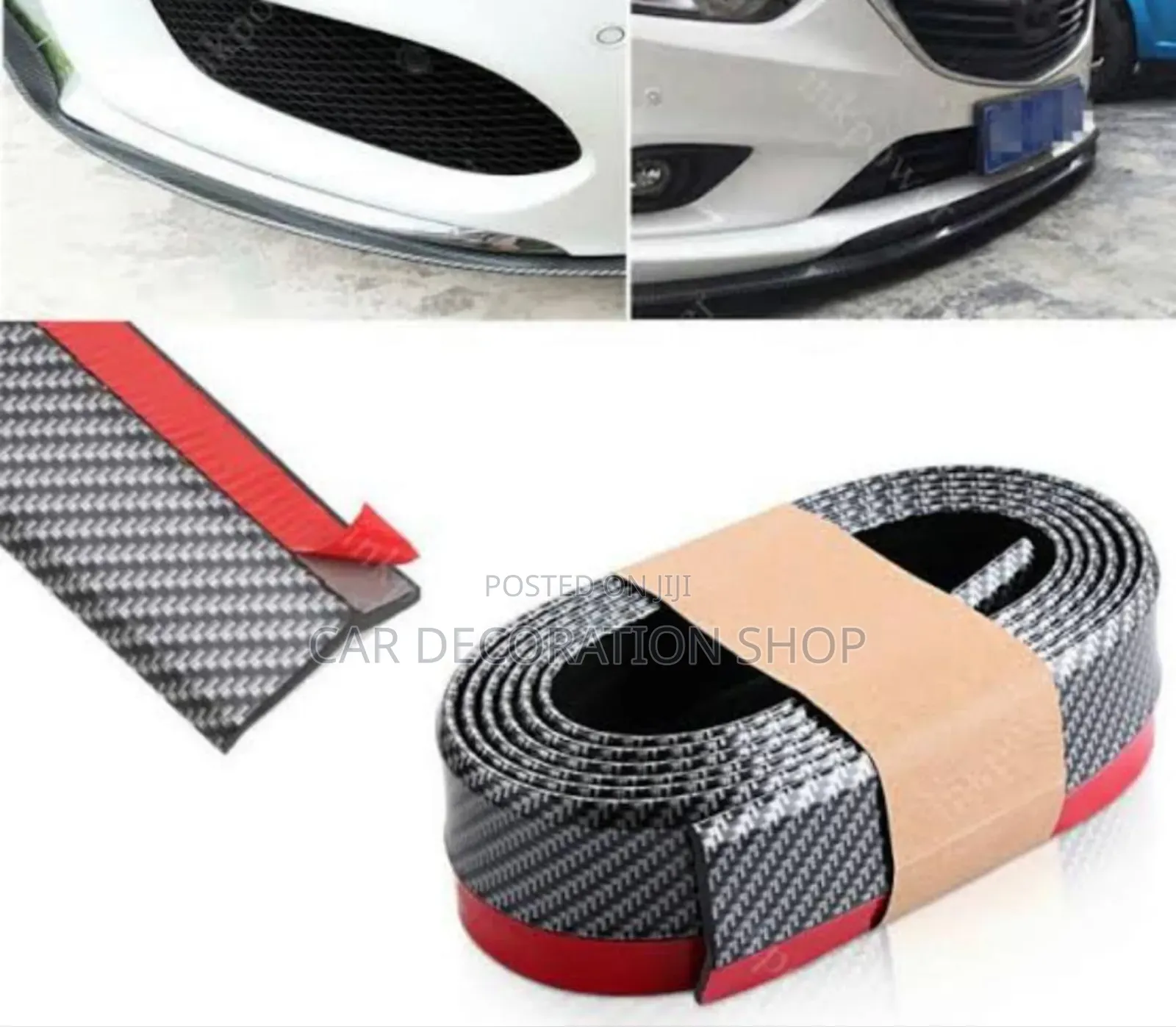 Rubber Flexible Carbon Finish Front Bumper Lip
