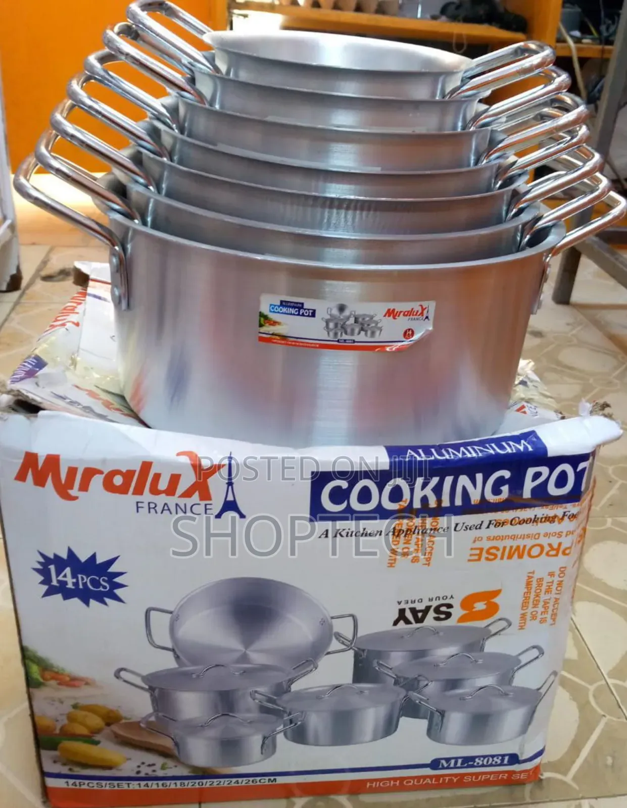 14 Pieces Miralux Stainless Sufuria Cookware Set