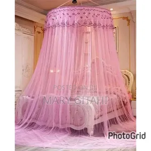 Pink Mosquito Net for Single Bed-Free SIZE 