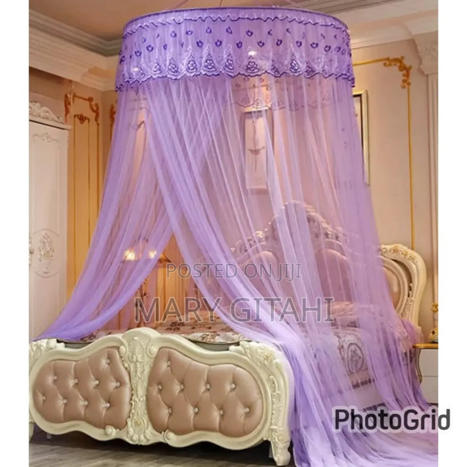 Mosquito Net for Single Bed_ Purple .