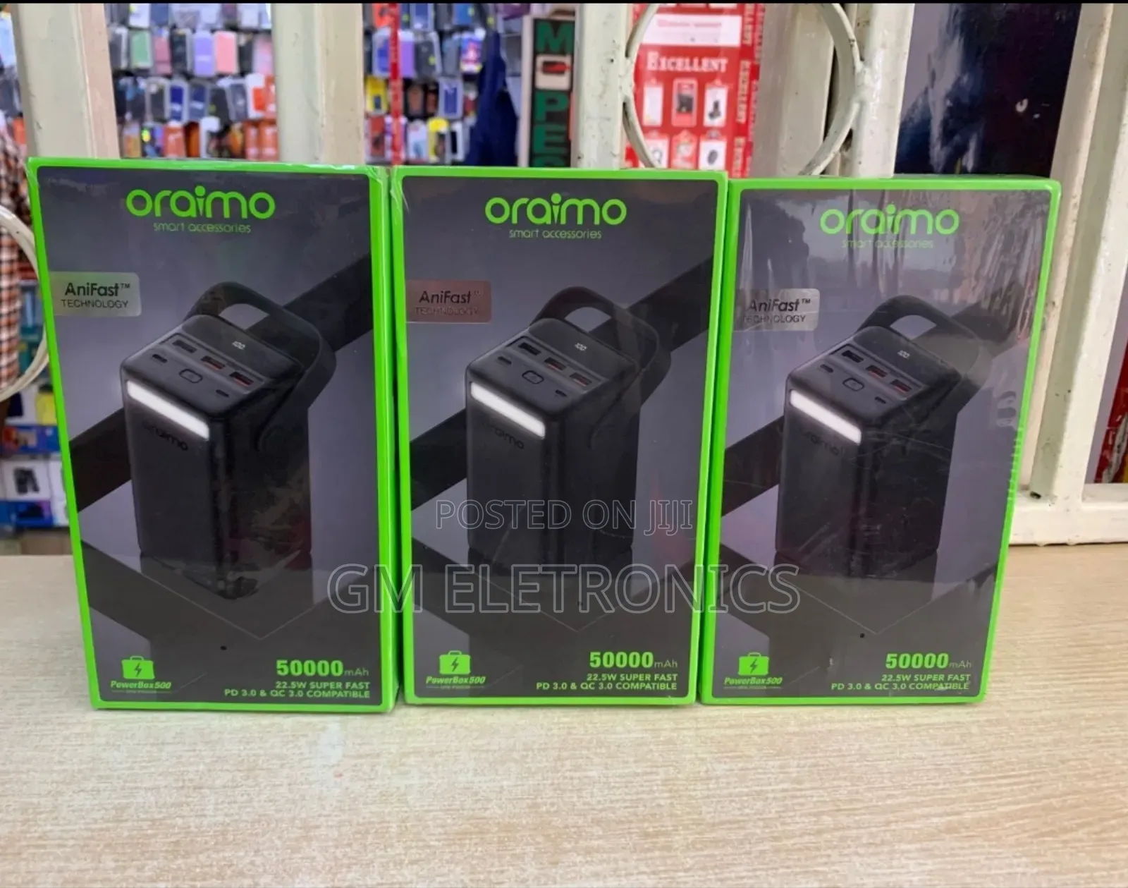 Powerbox 500 50000mah 22.5w Powerbank -Digital % Display.