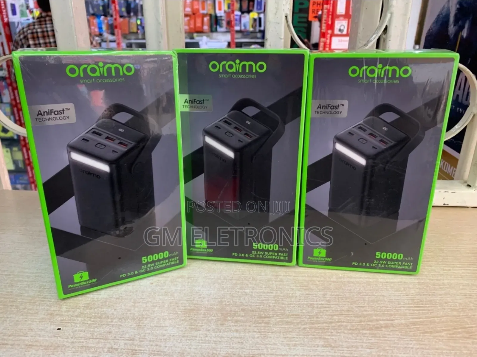 Powerbox 500 50000mah 22.5w Powerbank -Digital % Display.
