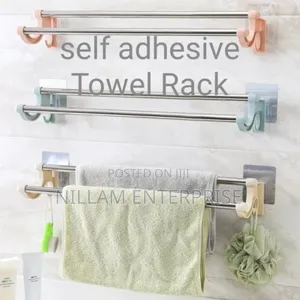 *54cm Self Adhesive Double Pole Towel Holder,