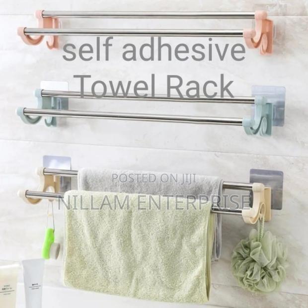 *54cm Self Adhesive Double Pole Towel Holder, - thumbnail 2