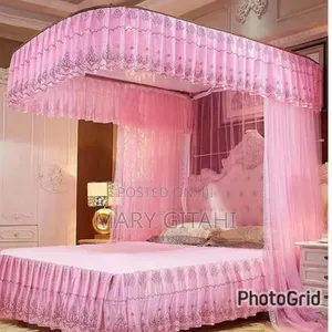 Two Stand Metallic Mosquito Net With Rails
_Pink