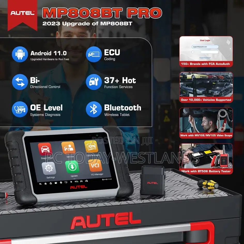 Autel Maxipro Mp808bt Pro Wireless Diagnostic Scanner