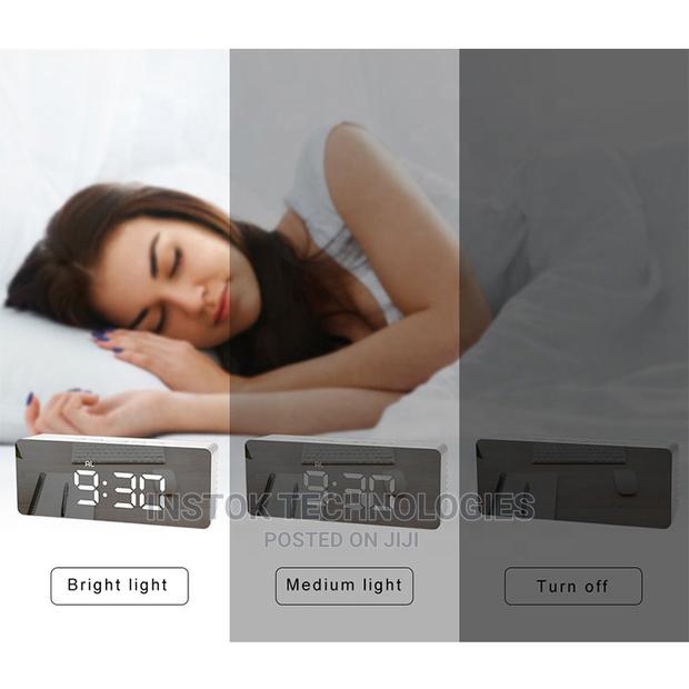 Mirror LED Backlit Digital Alarm Clock With Thermometer - thumbnail 4
