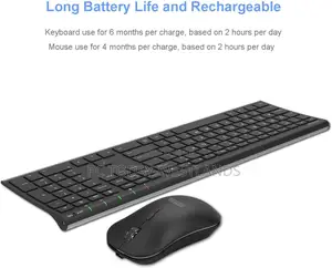 Arteck 2.4G Wireless Keyboard And Mouse Ultra Slim Combo