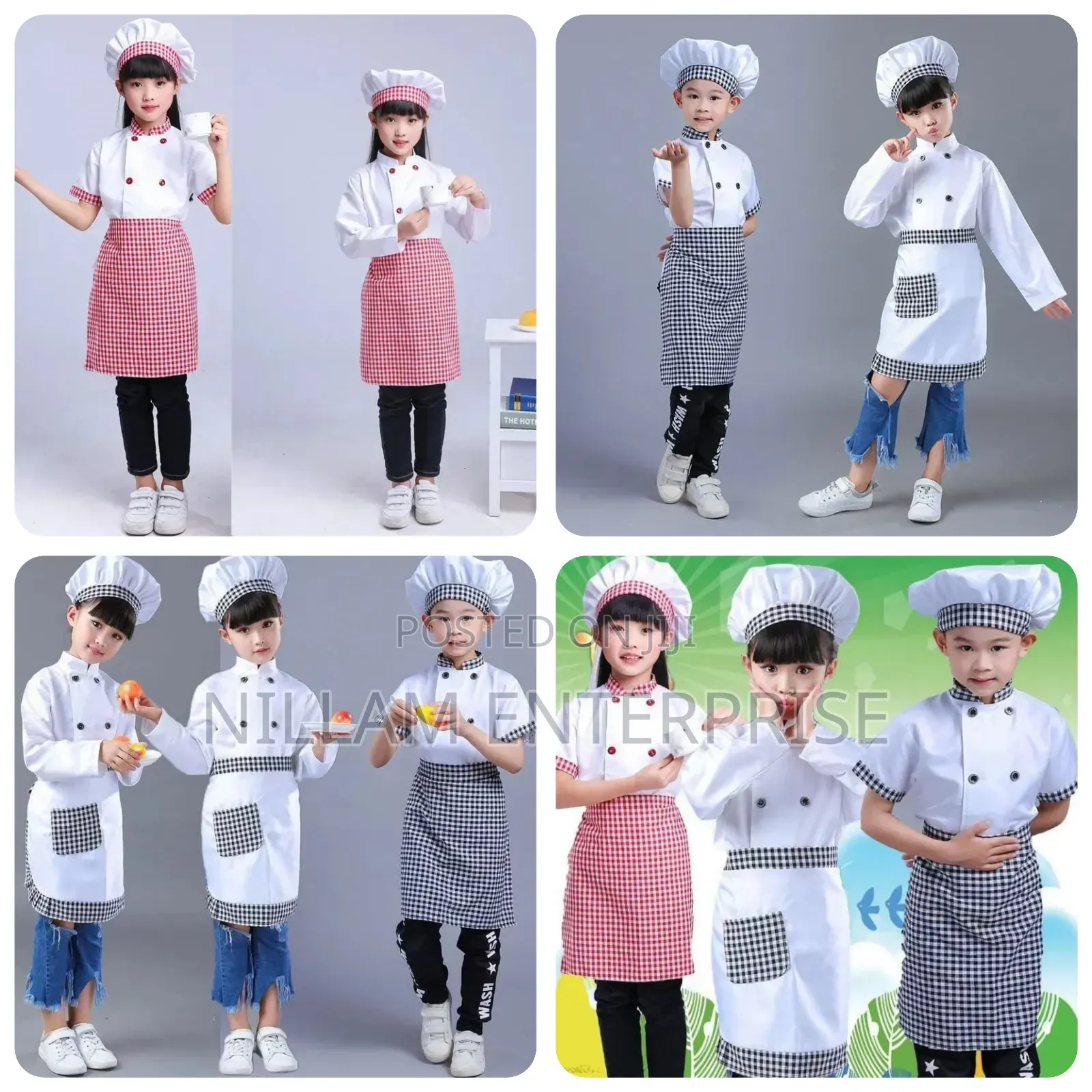 3pcs Children Professional Chef Costume