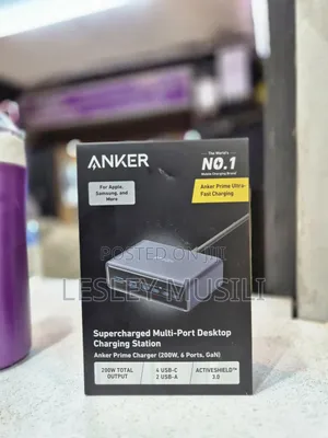 Anker Prime Charger (200W, 6 Ports, Gan) – A2683V41 – Black