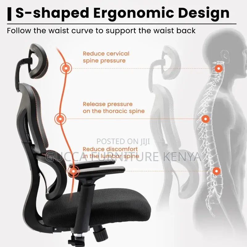 Office Chairs:Highback Comfy Breathable Ergonomic Task Chair