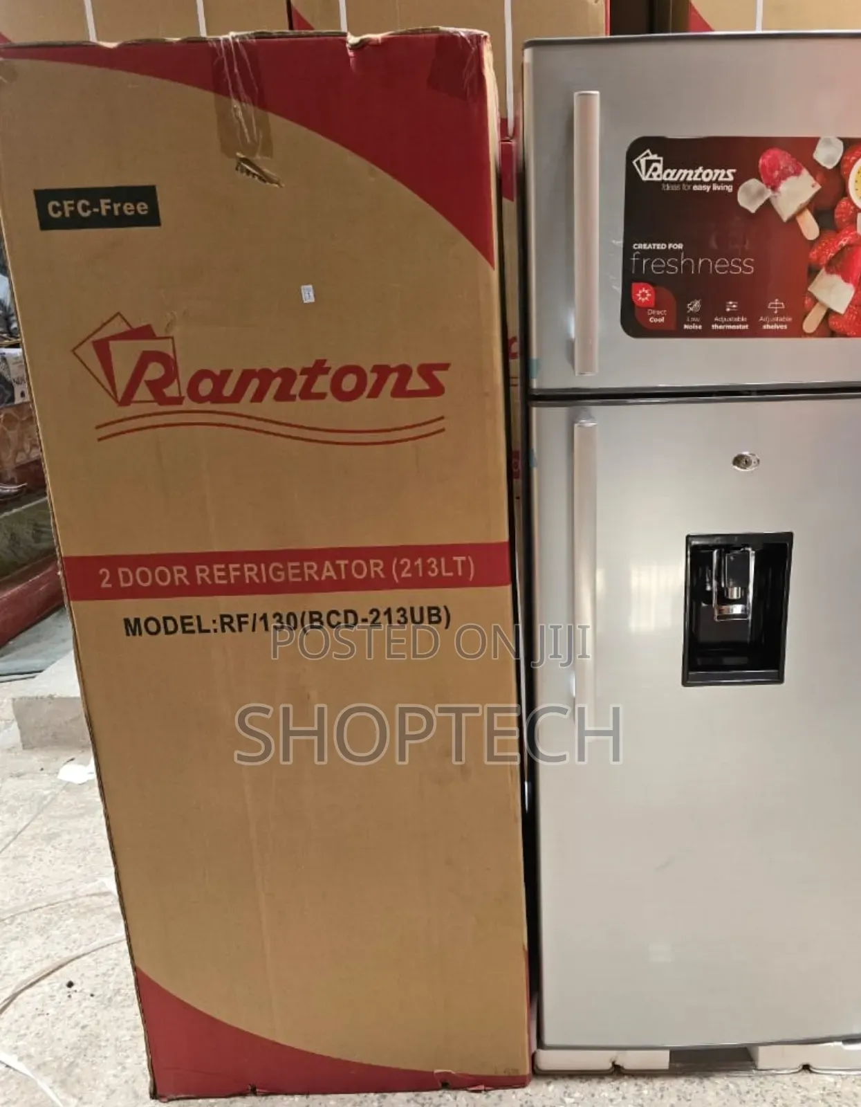 Ramtons Rf/130- 213l 2 Door Direct Cool Fridge+