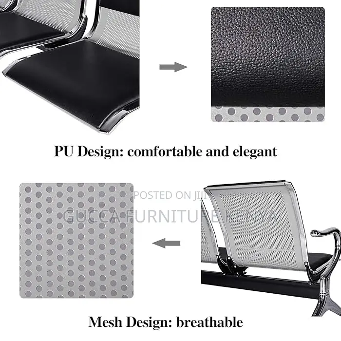 Benches:3-Seat Office Guest Reception Waiting Bench