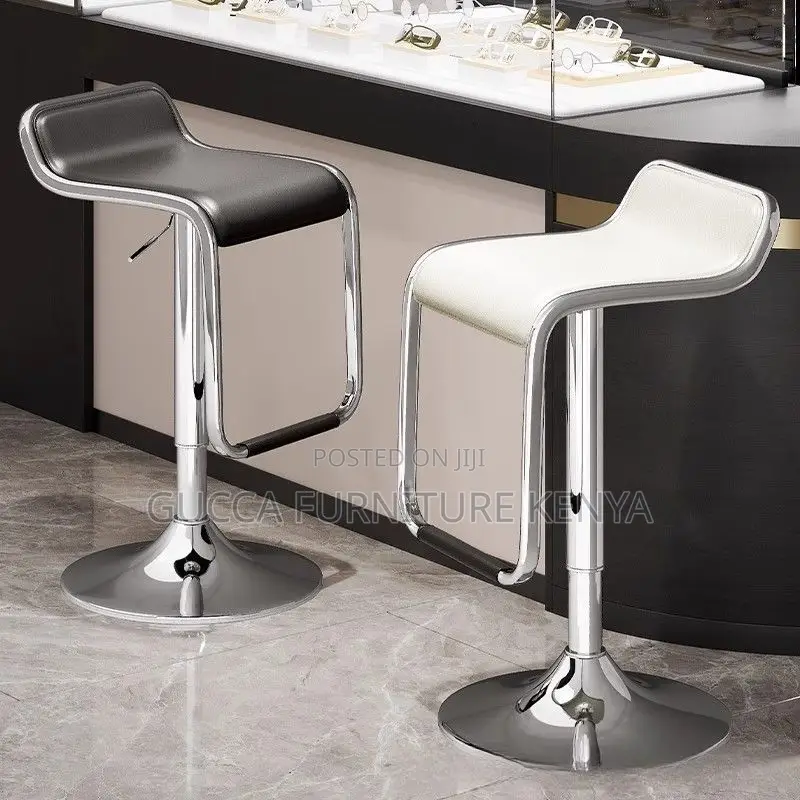 Home Chairs: Black Swivel Quadrilateral Pub Stool