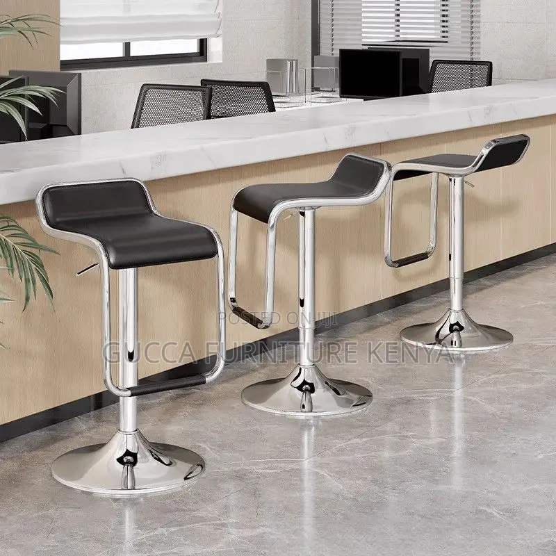 Home Chairs: Black Swivel Quadrilateral Pub Stool