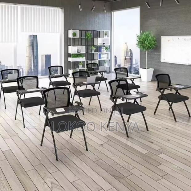 Office Chair: Black Foldable Conference Chair - thumbnail 5