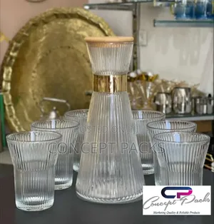 Stripe Style Set Glass Bottle for Cold Drinks