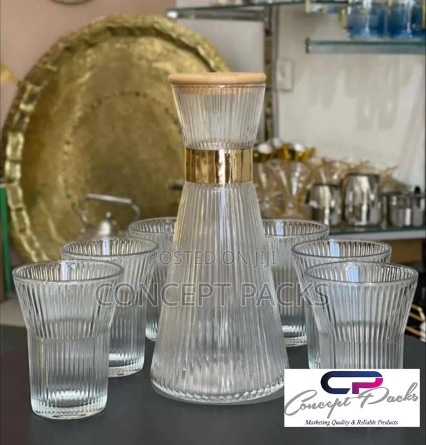 Stripe Style Set Glass Bottle for Cold Drinks - main view