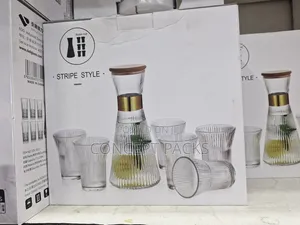 Stripe Style Set Glass Bottle for Cold Drinks
