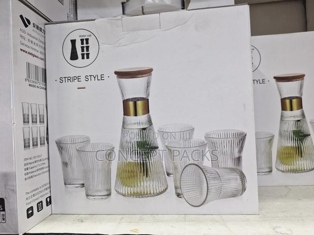 Stripe Style Set Glass Bottle for Cold Drinks - thumbnail 3