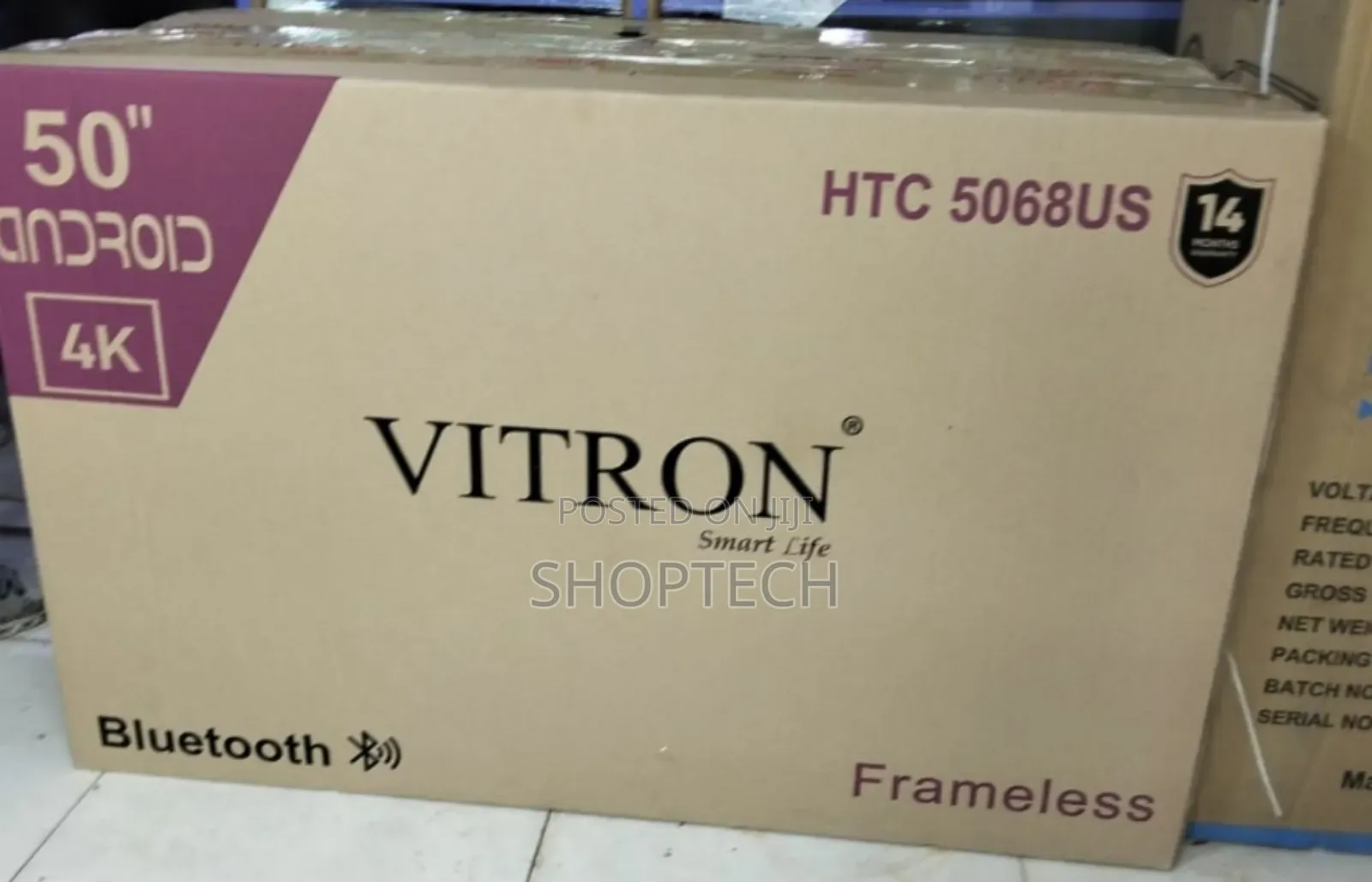 Vitron 50 Smart Tv Android Frameless With Bt Smart Tv 
