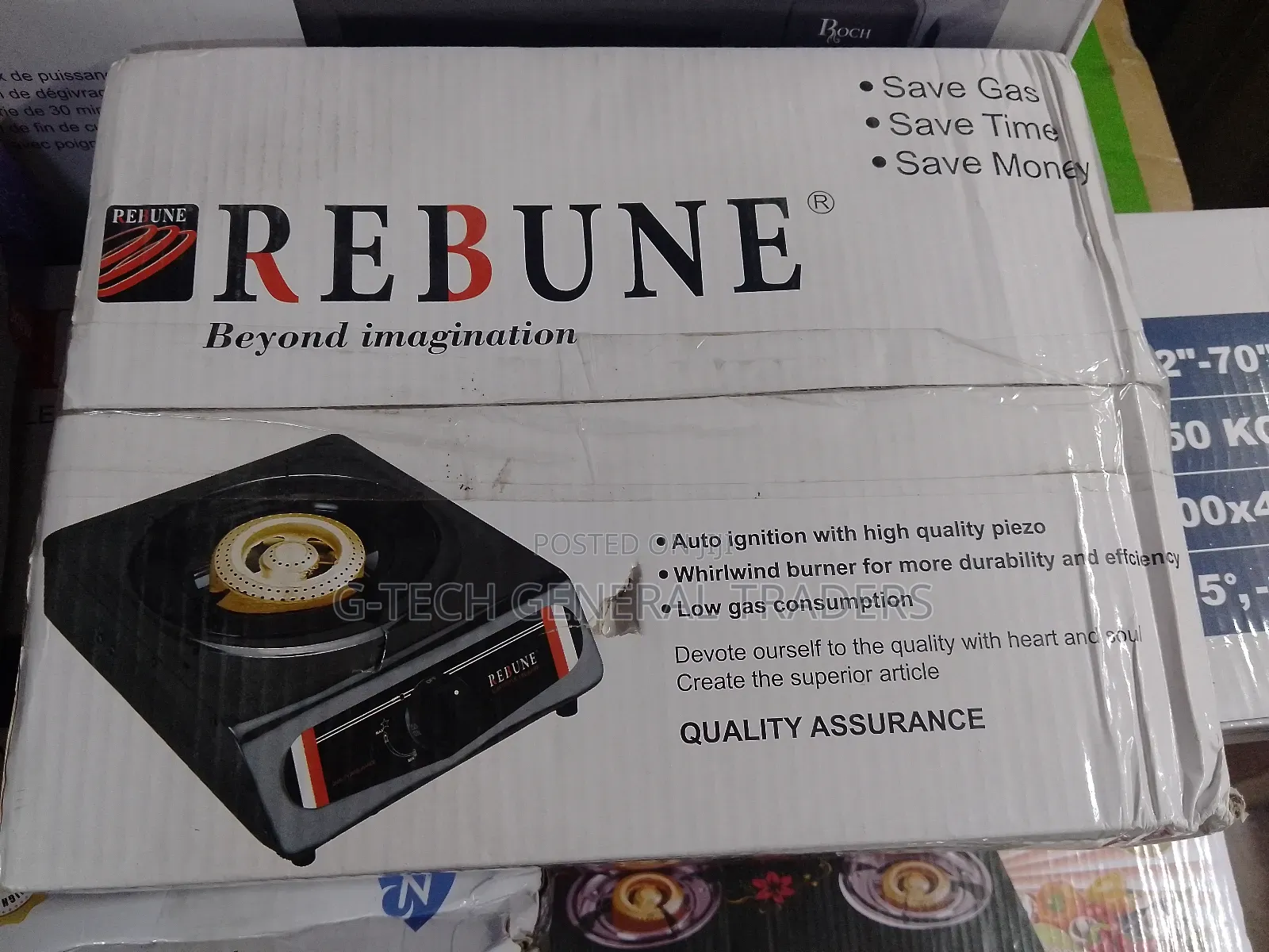 Rebune Auto Ignition Single Gas Burner