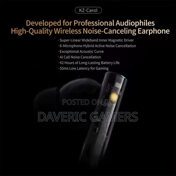 Kz Carol Wireless Earbuds, Bluetooth 5.3 Hifi Bass Headphone - thumbnail 7