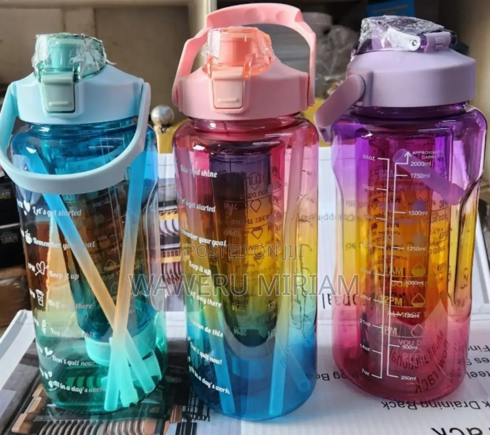 3 in 1 Motivational Water Bottle