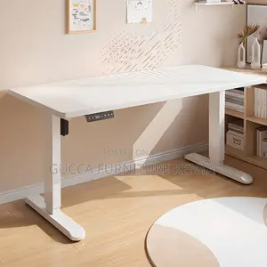 Office Tables: Computer Desk With Electric Height Adjustment