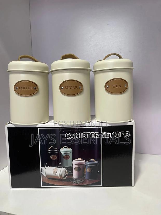 3pc Metallic Storage Canisters - main view