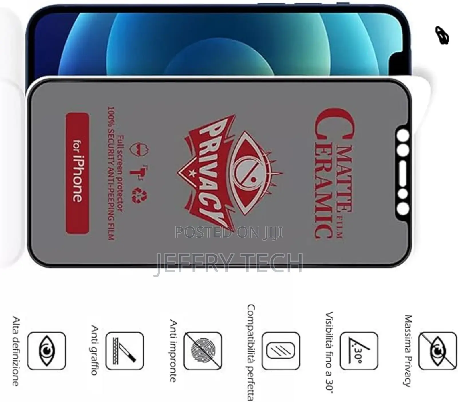 Ceramic Film for iPhone 11 Pro Privacy Screen Protector.