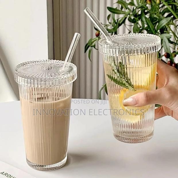 375ml Simple Stripe Glass Cup W - main view