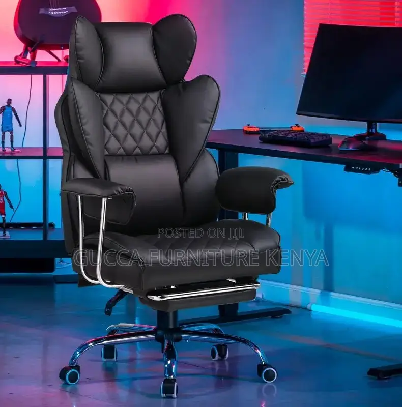 Office Chairs:Full Leather Highback Reclining Computer Chair