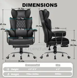 Office Chairs:Full Leather Highback Reclining Computer Chair