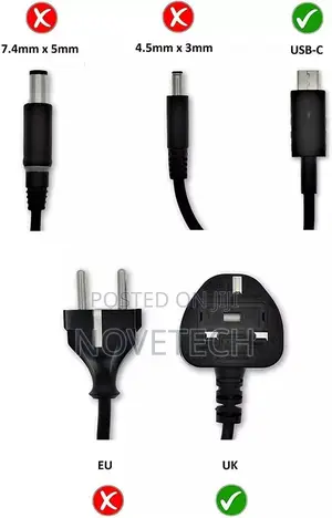 Dell 65W 60W Type C USB C Laptop Adapter Charger-for Dell