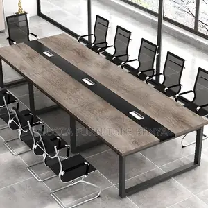 Office Tables:2.4 Meters Dove Grey Wooden Boardroom Table