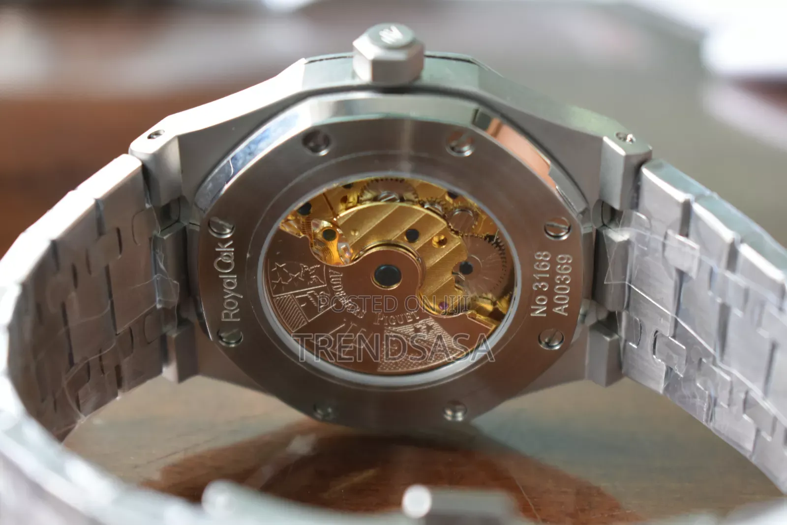 Audemars Piguet Tourbillion Silver Blue Sapphire Bezel