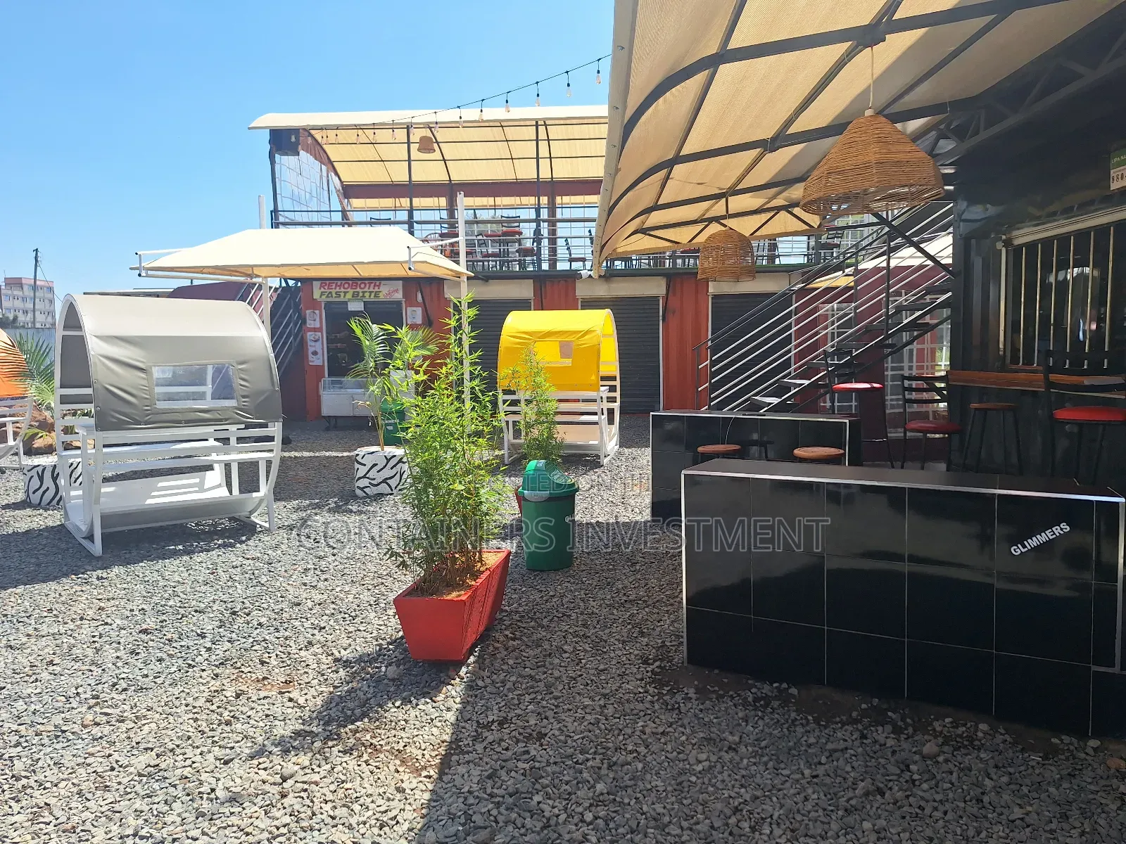 Shipping Container Shopping Centre. 5 Containers In Total.