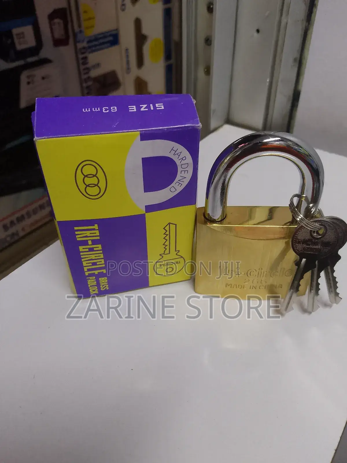 63mm Tri-Circle Padlock 3keys Padlock Made of Hardened Steel