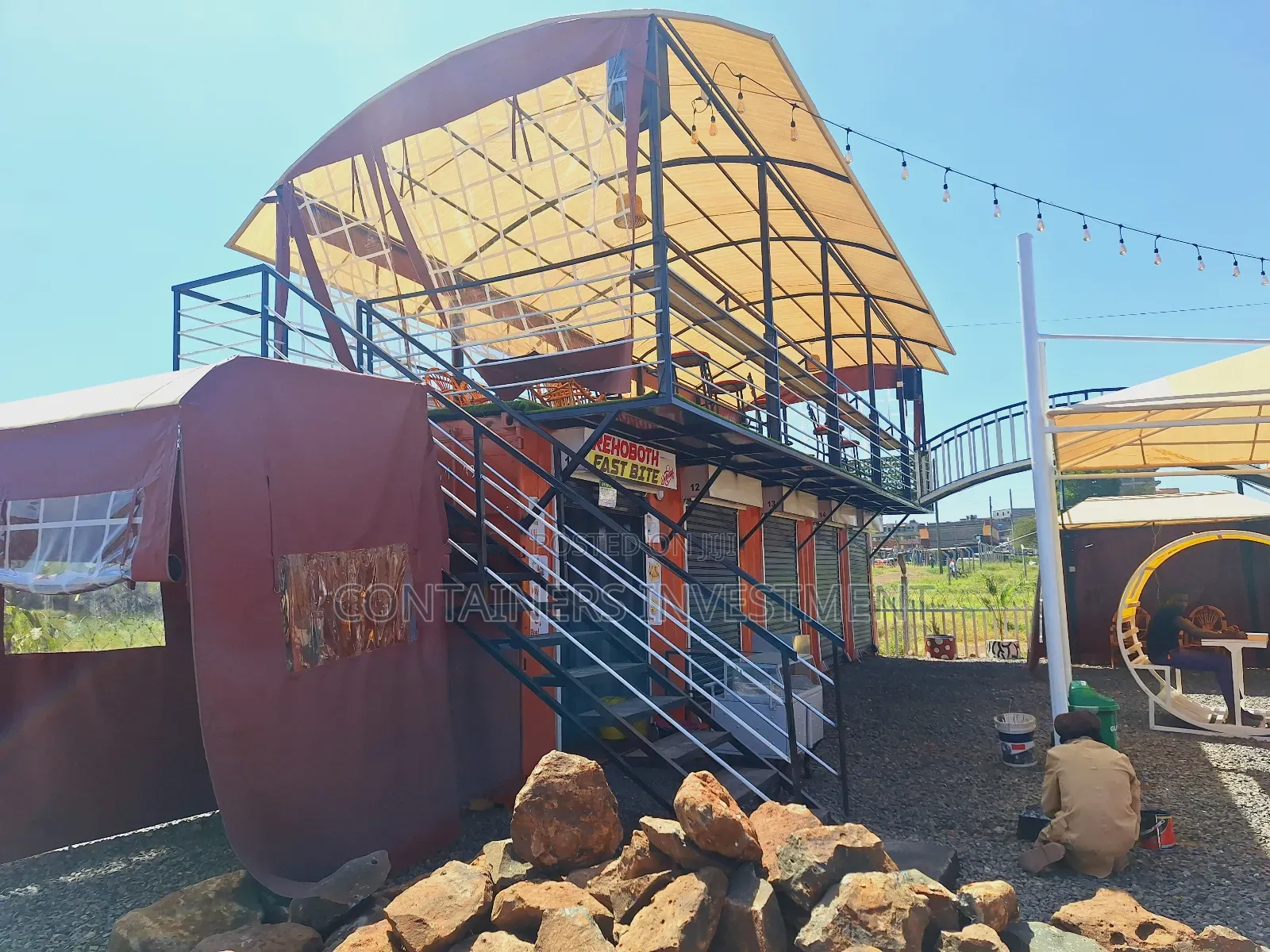 40ft Containers Converted Into An Ourdoor Container Centre.
