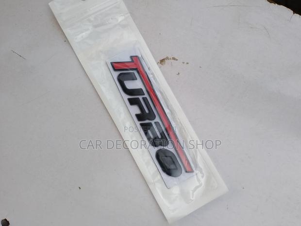 Black Red TURBO Decal Boot Sticker - main view